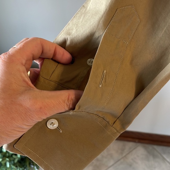 PAUL SMITH women’s MADE IN ITALY button down shirt cotton luxury khaki color S/M - Picture 4 of 13